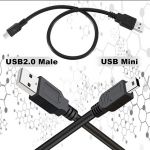 USB 2.0 Cable A Type to Mini 5-Pin1.6ft Black