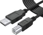 USB-A Male to USB-B Male 2.0 Cable 0.5' Black