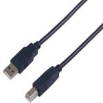 USB 2.0 Cable A/B M/M Gold-Plated 3' Black 