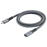 USB4 TypeC Male to Female Braided Cable1ft Grey