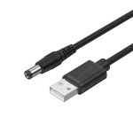 Unitek Y-C4046BK 1.5M USB AM To DC5.5*2.5MM Male Power Cable Black