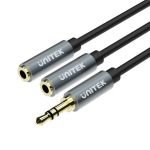 Unitek Y-C956ABK DC3.5MM Male to 2*DC3.5MM FemaleAudio Cable 0.2m(8in) Black