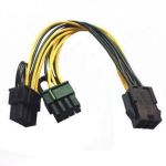 6-Pin PCIe to 2x 8-Pin PCIe Cable 8in