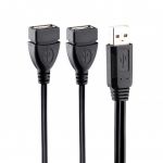 USB-A Male to 2x USB-A Female Cable15in