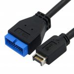 USB 3.1 Male Header to USB 3.0 Header Cable Black