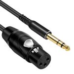 TRS 6.35mm (1/4 Inch) Male to XLR Female Mic Stereo Jack Cable 6ft Black