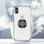 iPhone XS Clear Case with Ring Stand Silver