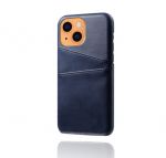 PU Leather Protctive Case for iPhone 13 with 2 Card Holder Dark-Blue