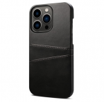 PU Leather Protctive Case for iPhone 13 Pro Max with 2 Card Holder Black