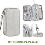 Electronic Travel Cable Organizer Bag7.8*4.5*2.4inchLight Grey