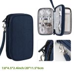 Electronic Travel Cable Organizer Bag 7.8*4.5*2.4inch Dark Blue