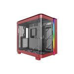 Montech KING 95 (RED) Dual-Chamber ATXMid-Tower PC Gaming Case High-Airflow Toolless Panels Sturdy Curved Tempered