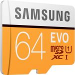 Samsung MB-MP64HA/AM EVO microSDXC 64GB MemoryCard Max 100MB/s Transfer Speed Class 10 and U1 Compatible