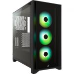 Corsair CC-9011204-WW 4000X Mid-Tower ATX CaseTempered Glass Side and Front Panels iCUE RGB 3x Corsair AirGuide RGB Fans