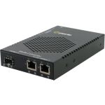 Perle S-1110DHP-SFP-XT Transceiver/Media Converter - 2 x Network (RJ-45) - Gigabit Ethernet - 1000Base-X  10/100/1000Base-T - 328.08 ft - 1 x Expansion Slots - SFP (mini-GBIC) - 1 x SFP