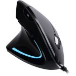 Adesso Left-Handed Vertical Ergonimic Mouse - Optical - Cable - Black - USB - 2400 dpi - Scroll Wheel - 6 Button(s) - Left-handed Only