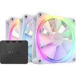 NZXT RF-R12TF-W1 F120 120mm RGB PWM Fan White 3-Pack with NZXT CAM Controller