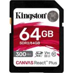 Kingston Canvas React Plus 64 GB Class 10/UHS-II (U3) V90 SDXC - 300 MB/s Read - 260 MB/s Write - Lifetime Warranty