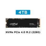 Crucial CT4000P3PSSD8 P3 Plus 4TB PCIe M.2 2280 Solid State Drive 4800 MB/s Reads 4100 MB/s Writes