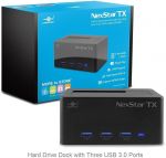 Vantec NST-D328S3H-BK NexStar TX USB 3.0 HardDrive Dock 3-Port Hub for 2.5in/3.5in SATA SSD/HDD Black