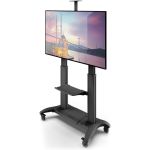 Kanto MTMA100PL Height Adjustable Rolling TV Cart with Device Shelf for 60in to 100in TVs up to 200 lb - Rolling AV Cart - VESA