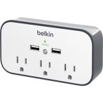 Belkin BSV300ttCW Surge Protector 3x AC Power 2x USB  300J 5V DC Output