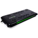 Plugable Surge Protector Power Strip with USB and 12 AC Outlets - Built-in 10.5W 2-Port USB Charger for Android  Apple iOS  and Windows Mobile Devices  6 Foot Extension Cord