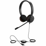 Jabra Evolve 20 Headset - Stereo - USB Type A  USB Type C - Wired - 32 Ohm - 150 Hz - 7 kHz - Over-the-head  On-ear - Binaural - Supra-aural - 3.94 ft Cable - Electret Condenser Microph