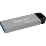 Kingston DataTraveler Kyson 64GB USB 3.2 (Gen 1) Type A Flash Drive - 64 GB - USB 3.2 (Gen 1) Type A - 200 MB/s Read Speed - Silver - 1 Piece