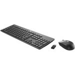 HP Slim Wireless Keyboard and Mouse - USB Wireless RF - English  French - USB Wireless RF - Scroll Wheel - Symmetrical - AAA - Compatible with Desktop Computer  Notebook