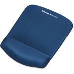 Fellowes PlushTouch&trade; Mouse Pad Wrist Rest with Microban&reg; - Blue - 1in x 7.25in x 9.38in Dimension - Blue - Polyurethane - Tear Resistant  Wear Resistant  Skid Proof - 1 Pack