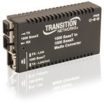 Transition Networks Mini Gigabit Ethernet Media Converter - 1 x Network (RJ-45) - 10/100/1000Base-T  1000Base-X - 328.08 ft - 1 x Expansion Slots - SFP - 1 x SFP Slots - Wall Mountable