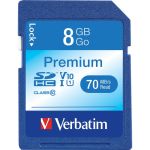 Verbatim 8GB Premium SDHC Memory Card  UHS-I Class 10 - Class 10 - 1 Card/1 Pack - 133x Memory Speed