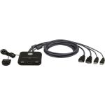 ATEN CS22HF 2-Port USB FHD HDMI Cable KVM Switch - 2 Computer(s) - 1 Local User(s) - 1920 x 1200 - 4 x USB - 3 x HDMI - Desktop