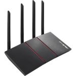 Asus RT-AX55RT Wi-Fi 6 IEEE 802.11ax Ethernet Wireless Router - Dual Band - 2.40 GHz ISM Band - 5 GHz UNII Band - 4 x Antenna(4 x External) - 225 MB/s Wireless Speed - 4 x Network Port
