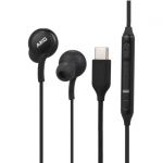 4XEM USB-C AKG Earphones with Mic and Volume Control (Black) - Stereo - USB Type C - Wired - Earbud - Binaural - In-ear - Black