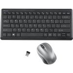 Verbatim Silent Wireless Compact Keyboard and Mouse - Wireless RF 2.40 GHz Keyboard Wireless RF Mouse - Blue LED - 1600 dpi - Compatible with PC  Mac