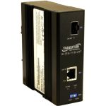 Transition Networks Hardened 1-port Mid-span PoE+ Injector - 48 V DC Input - 1 x Ethernet Input Port(s) - 1 x 10/100/1000Base-T Output Port(s) - 30 W - DIN Rail/Wall Mountable