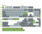 Tecsee Base Lime ABS Dye-Sub Keycaps for Cherry MX Switch Grey/Green