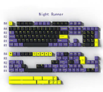 Tecsee Night Runner ABS Dye-Sub Keycaps for Cherry MX Switch Purple/Black/Yellow