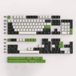 Tecsee Panda Green Chinese Style Keycaps Set for Cherry MX Switch White/Green/Black