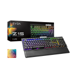 EVGA 822-W1-15US-KR Z15 RGB Gaming KeyboardRGB Backlit LED Hot Swappable Mechanical Kailh Speed Bronze Switches