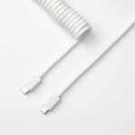 Keychron Cab-W Coiled Aviator Cable White Straight