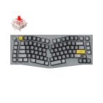 Keychron Q10-N1Z (Alice Layout) QMK Custom Mechanical Keyboard Fully Assembled Knob Silver Grey - B Gateron G Pro Red