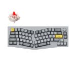 Keychron Q8-N1 Q8 (Alice Layout) QMK CustomMechanical Keyboard Fully Assembled Knob Silver Grey - A Gateron G Pro Red