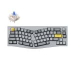Keychron Q8-N2 Q8 (Alice Layout) QMK Custom Mechanical Keyboard Fully Assembled Knob Silver Grey - A Gateron G Pro Blue