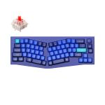 Keychron Q8-O1 Q8 (Alice Layout) QMK CustomMechanical Keyboard Fully Assembled Knob Navy Blue - A Gateron G Pro Red