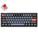 Keychron V4-A1 V4 QMK Custom Mechanical Keyboard Fully Assembled Frosted Black (Translucent) Keychron K Pro Red Switches