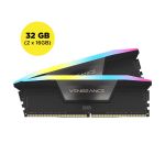 Corsair CMH32GX5M2E6000Z36 VENGEANCE RGB 32GB DDR5 Memory Kit 2x16GB 6000MT/s 36-44-44-96 Std PMIC AMD EXPO 1.4V Black