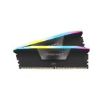 Corsair CMH32GX5M2B6800C40 VENGEANCE RGB DDR5 32GB (2x16GB) DDR5 6800 PC5-54400 C40 1.4V Intel XMP Memory Black